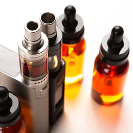Vape mods and e-liquid bottles